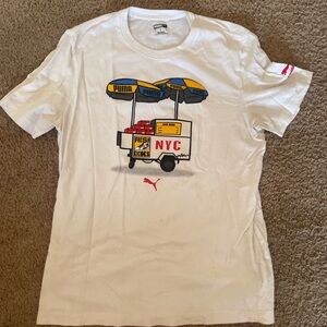 Puma White Short-Sleeve Tee with NYC Street Cart Graphic